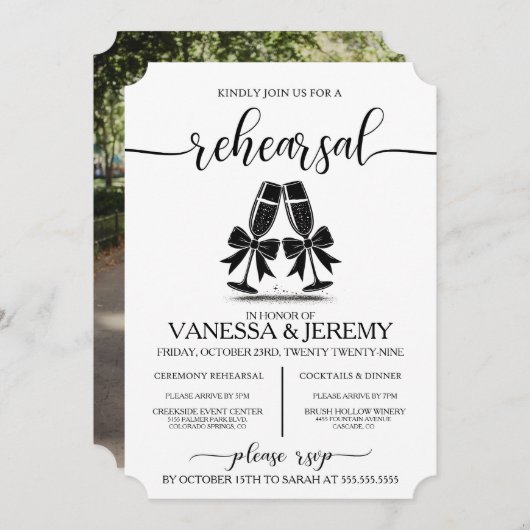 ドリンクアンドボーズリハーサルディナー招待状 招待状 (正面/裏面)