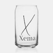 ドリンクウェアセット 文字X ガラス缶 (正面)