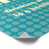 ドリンクウォータースローガンポップ・アートのバウハウスアートスタイルデザイン ポスター (角)