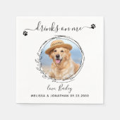 ドリンクエレガントを私のカスタム上にペットフォトドッグ結婚ズ スタンダードカクテルナプキン (正面)