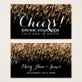 ドリンクエレガントバウチャー落下スター金ゴールド (正面&裏面)