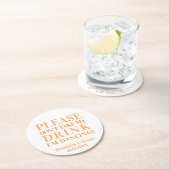 ドリンクオレンジスクエア紙Coa ラウンドペーパーコースター (インサイチュ)