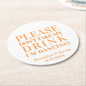 ドリンクオレンジスクエア紙Coa ラウンドペーパーコースター (アングル)