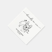 ドリンクオンマイドグブルドッグフランスのカスタムウェディング スタンダードカクテルナプキン (角)