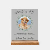 ドリンクオンマイドッグオープンバーフォトペ結婚ット アクリルサイン (正面)