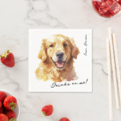 ドリンクオンマイペットゴールデンレトリバー結婚ズナプキン スタンダードカクテルナプキン (インサイチュ)