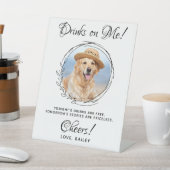 ドリンクオンミーカスタムフォトドッグバーペットズ結婚 台座サイン (インサイチュ)