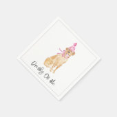 ドリンクオンミーゴールデンラブラドールドッグウォーターカラーハット スタンダードカクテルナプキン (角)