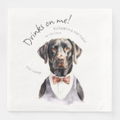 ドリンクオンミーラブラドール水彩色おもしろいドッグペット (正面)