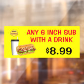 ドリンクカスタマイズ追加ロゴ付き任意の6インチサブ ウィンドウサイン (シート2)