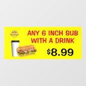 ドリンクカスタマイズ追加ロゴ付き任意の6インチサブ ウィンドウサイン (シート)