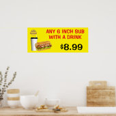 ドリンクカスタマイズ追加ロゴ付き任意の6インチサブ ポスター (キッチン)