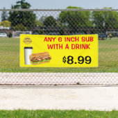 ドリンクカスタマイズ追加ロゴ付き任意の6インチサブ 横断幕 (インサイチュ)
