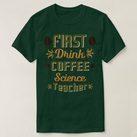 ドリンクコーヒーサイエンス先生かわいい新学期 Tシャツ (デザイン正面)