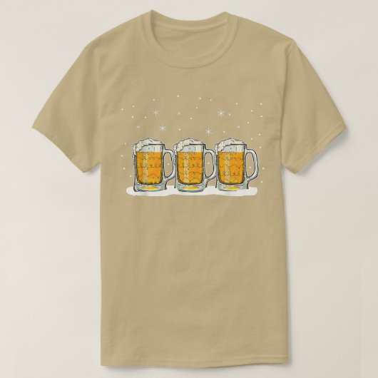 ドリンクコールドビールラバーすてきホリデーシーズンおもしろいC Tシャツ (デザイン正面)