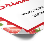 ドリンクサインストロベリーベリースイートベビーシャワー ポスター (角)