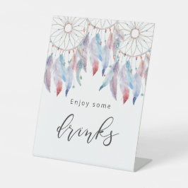 ドリンクサインミニマリストBohoベビーシャワーパーティーサイン 台座サイン