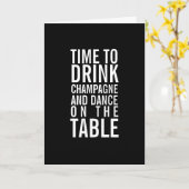 ドリンクシャンパンハッピーバースデーおもしろいグリーティングカード カード (黄色い花)