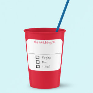 ドリンクステッカーマーカー名おもしろいクリスマスいけな スクエアシール