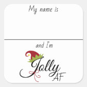 ドリンクステッカーマーカー名おもしろいクリスマスことわざ スクエアシール (正面)