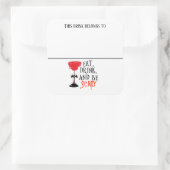 ドリンクステッカーマーカー名ウィッチハローウィンパーティ スクエアシール (バッグ)