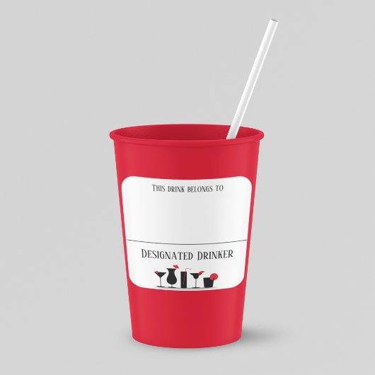 ドリンクステッカーマーカー名カクテルラベルパーティー スクエアシール