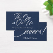 ドリンクチケットはっきりした、ネイビエレガントーの白いスクリプト (デスク)