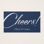 ドリンクチケットはっきりした、ネイビエレガントーの白いスクリプト (裏面)