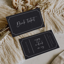 ドリンクチケットウェディングレセプションバートークンカードB613