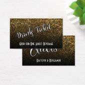 ドリンクチケットオンフェイク金ゴールドグリッター&ブラックグラデーション2 (デスク)