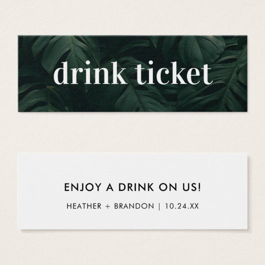 ドリンクチケットトロピッ結婚カルバートークンカード (正面&裏面)