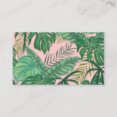 ドリンクチケット水の色トロピカルパーム葉 名刺 (裏面)