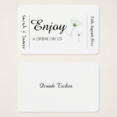 ドリンクチケット結婚のバー披露宴トークンカード (正面&裏面)