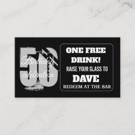ドリンクチケット誕生日バートークンカパーソナライズされたード 名刺