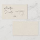 ドリンクチケット、アダルト飲料シャアディの後 エンクロージャーカード (正面/裏面)