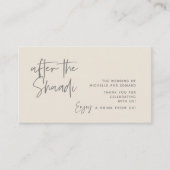 ドリンクチケット、アダルト飲料シャアディの後 エンクロージャーカード (正面)