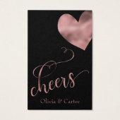 ドリンクチケット、エレガントバラ金ゴールドスクリプトとハート (裏面)