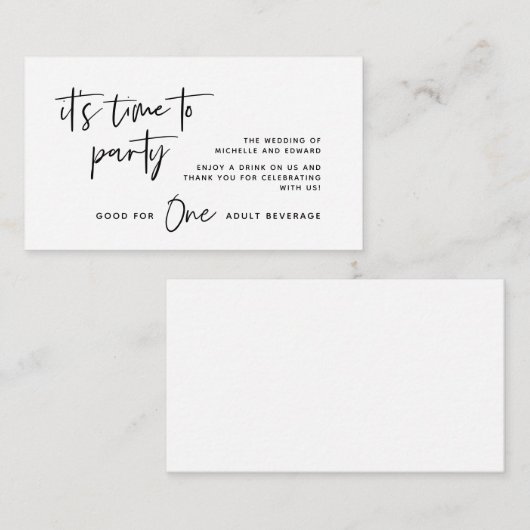 ドリンクチケット 大人向け飲料 ハッピーエバーアフター エンクロージャーカード (正面/裏面)