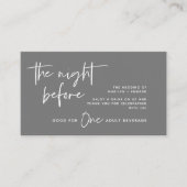 ドリンクチケット、大人飲料、ウェディングモダンパーティー エンクロージャーカード (正面)