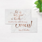 ドリンクチケット |白い大理石を使用した銅スクリプト (デスク)