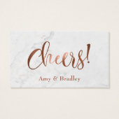 ドリンクチケット |白い大理石を使用した銅スクリプト (裏面)