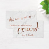 ドリンクチケット |白い大理石を使用した銅製スクリプト (デスク)