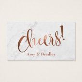 ドリンクチケット |白い大理石を使用した銅製スクリプト (裏面)