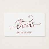 ドリンクチケット |編集可能な白のバラ金ゴールドスクリプト (裏面)