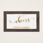 ドリンクチケット、金ゴールドハートスクリプト、ダイヤモンド、海軍 (裏面)