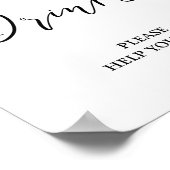 ドリンクテーブルサインオリーブの葉の緑結婚の ポスター (角)