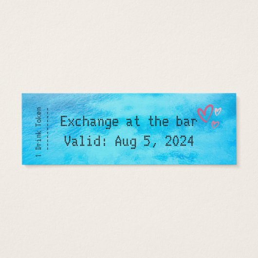 ドリンクトークン – 完全に編集可能な結婚式/誕生日 (裏面)