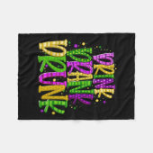 ドリンクドリンクド飲マルディおもしろいグラスフェスティバル フリースブランケット (正面(横))