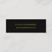 ドリンクバウチャーブラック&金ゴールド結婚ズカー企業のド スキニー名刺 (裏面)