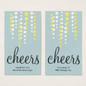 ドリンクバブル応援カクテル飲料チケットティール（緑がかった色） (正面&裏面)